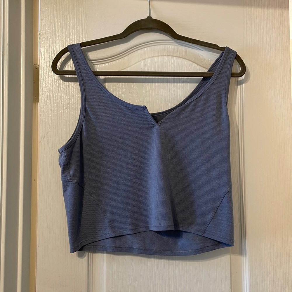 Lululemon Henley crop top, gray ,size 10